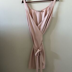 Everlane Japanese GoWeave Sleeveless Wrap Dress In Light Pink Size 2